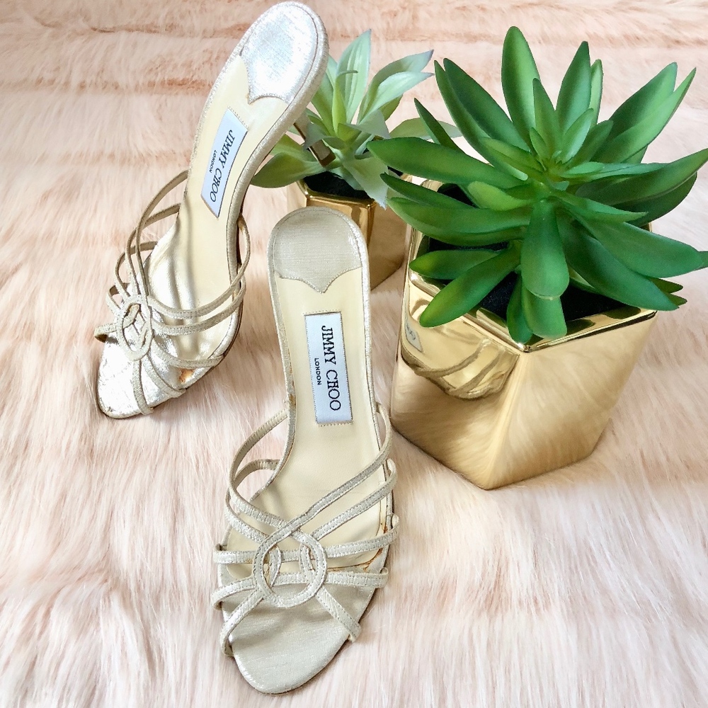 Jimmy Choo Shimmer Ruben Slide Sandal - Picture 2 of 8